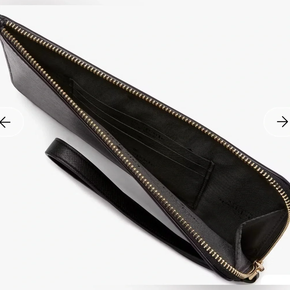 Kate Spade Lucy Medium L-Zip Wristlet Black NWT